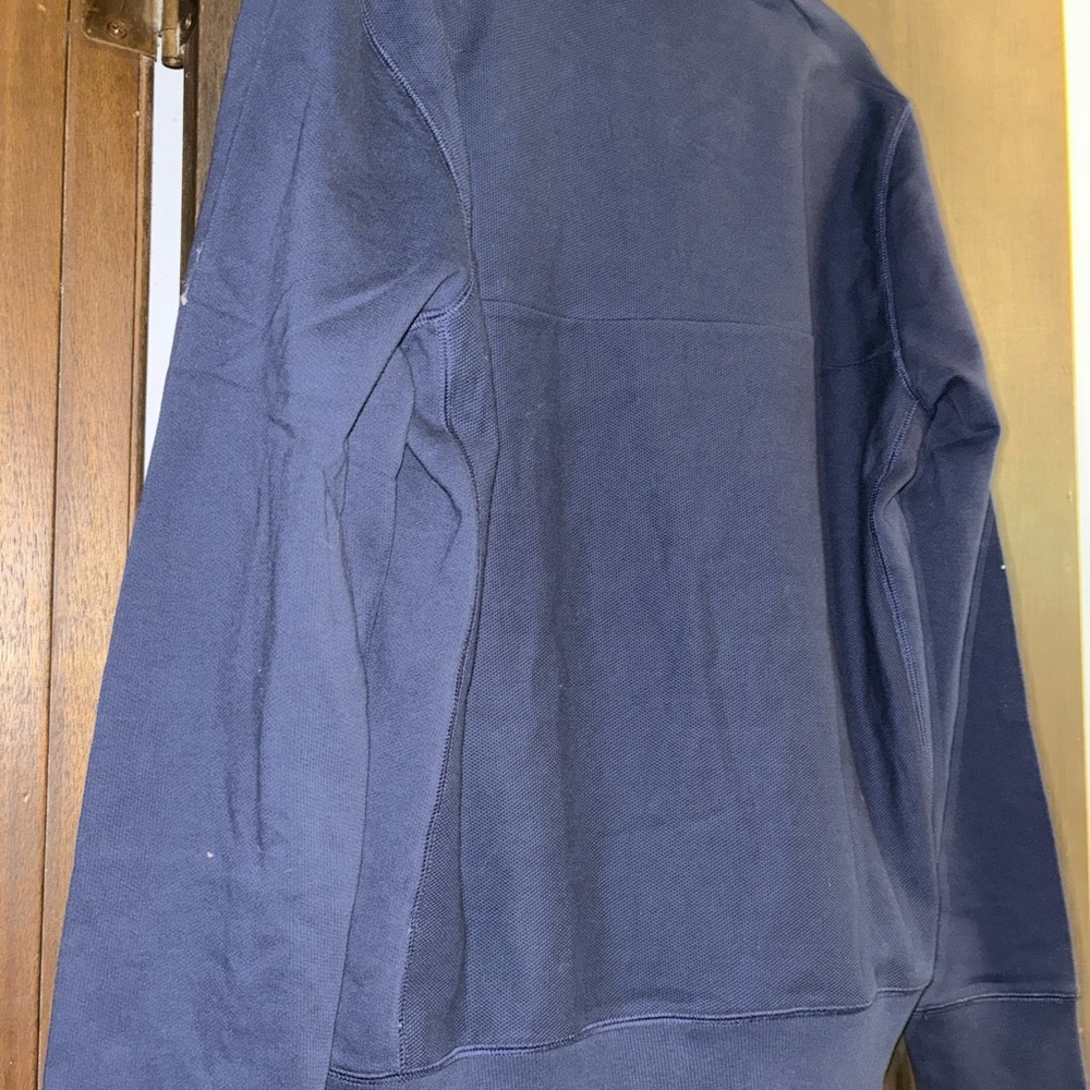 NWT Michael Kors long sleeve kangaroo pocket Navy Blue Woman’s LARGE Polo Shirt - Picture 6 of 8